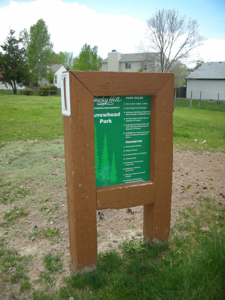 Arrowhead Park Rules Sign